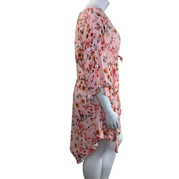 Torrid Womens Babydoll Tunic Size 3 3X Stretch Challis Dolman Sleeve Top Floral - Picture 6 of 9